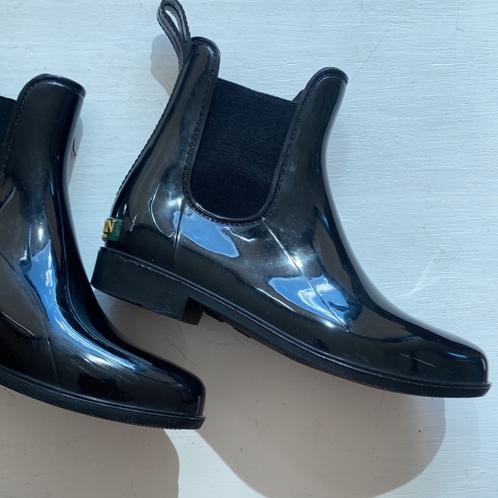 Ralph Lauren black Chelsea rain boots